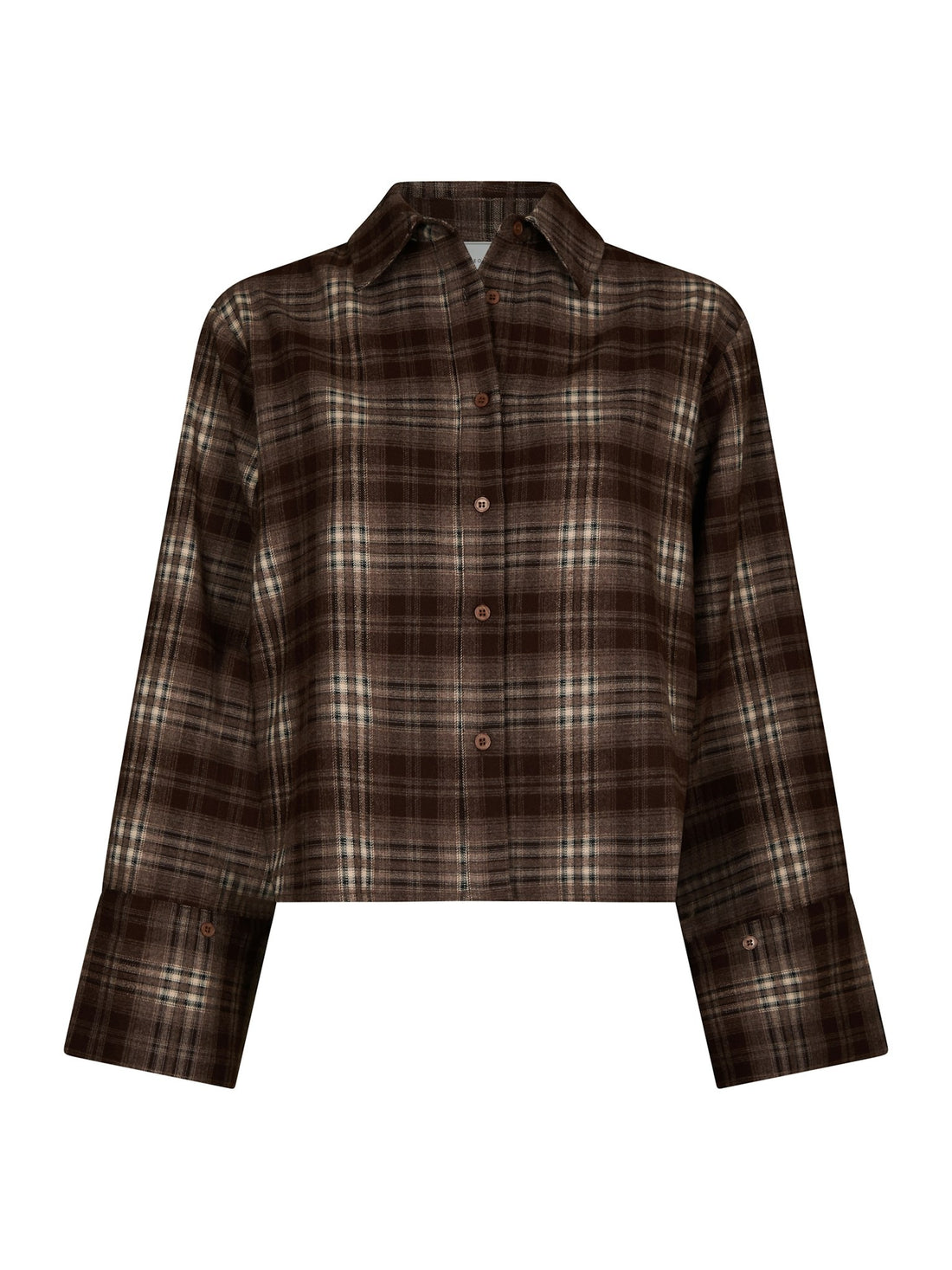 Jaylin Flannel Check Shirt - Warm Grey