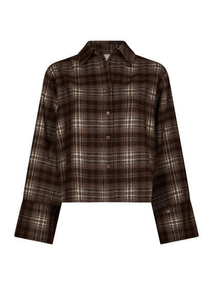 Jaylin Flannel Check Shirt - Warm Grey