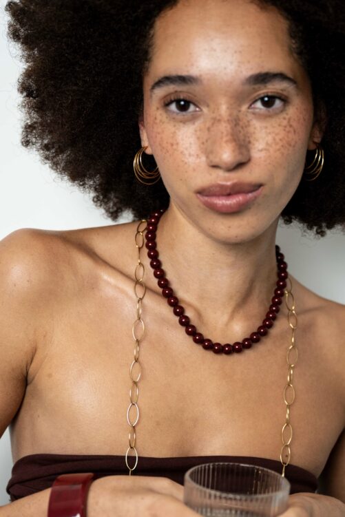 Gemstone ketting - Bordeaux