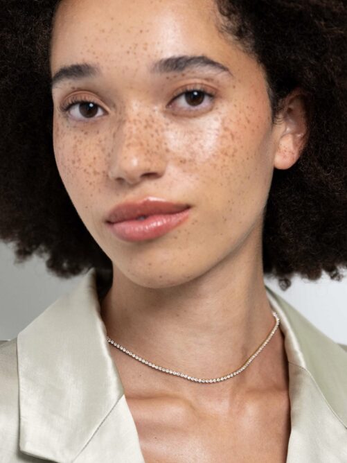 Fijne Choke met Strass - Goud