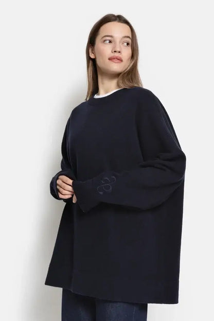 Oslo Strickpullover Oversized - Navy