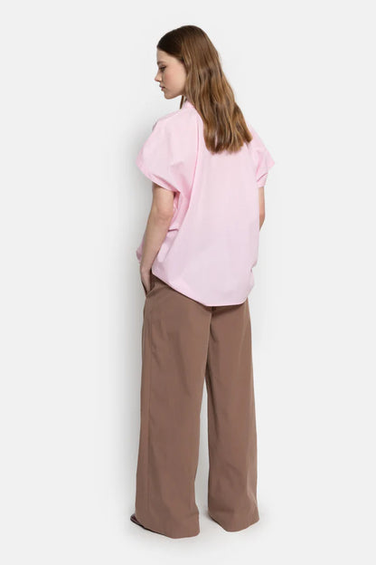 Narcissist Poplin Sleeveless Shirt - Pink