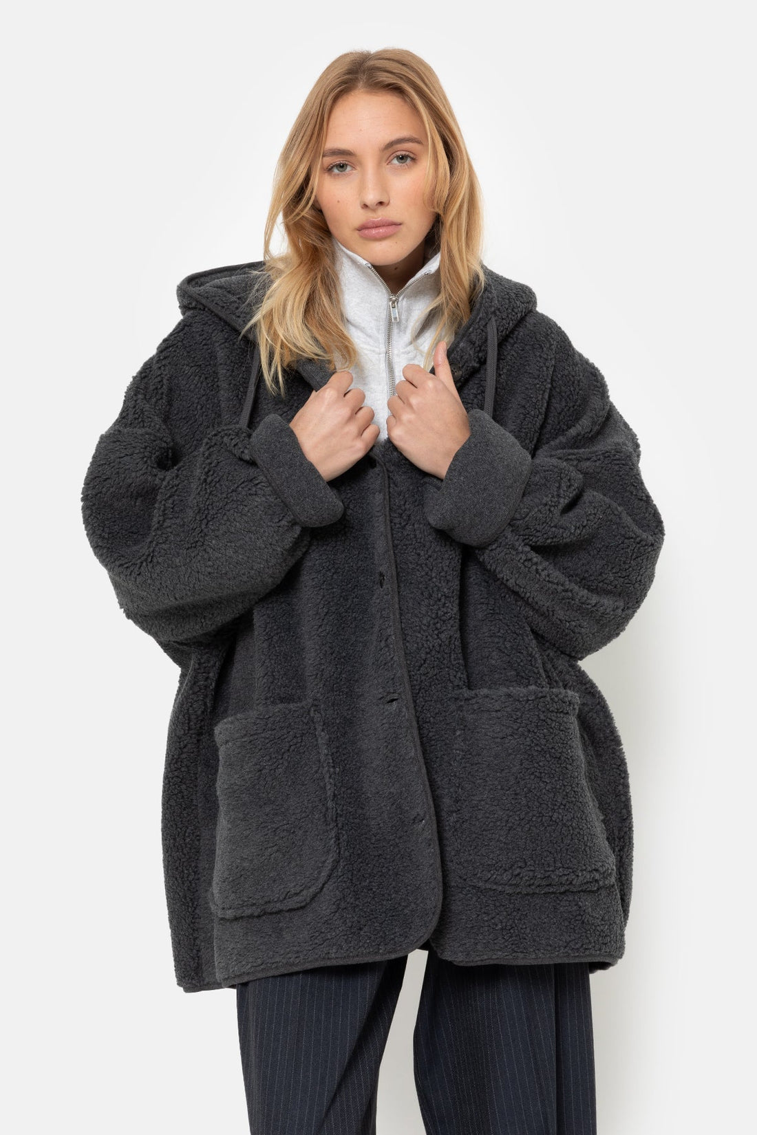 Kenji Teddy Jacket - Dark Grey