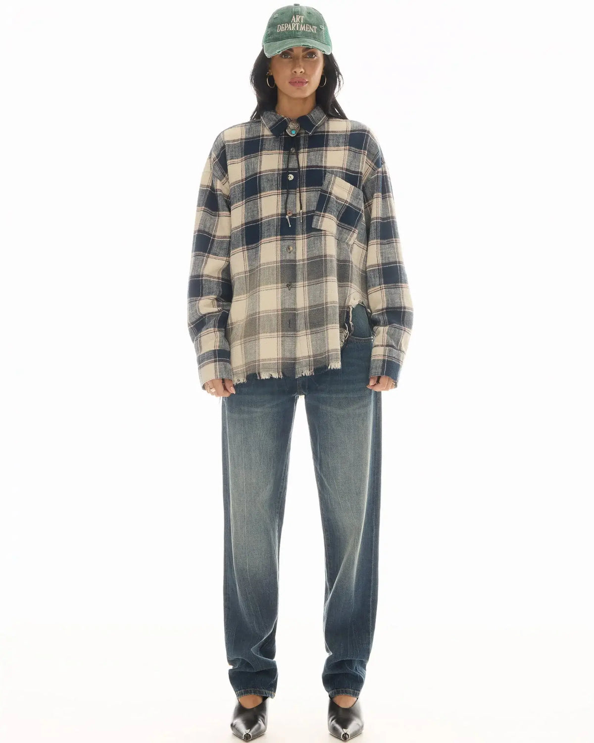 Cutaway Bleached Flannel Shirt - Cream