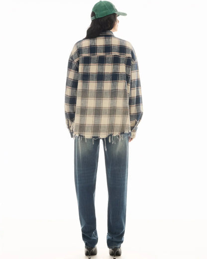 Cutaway Bleached Flannel Shirt - Cream