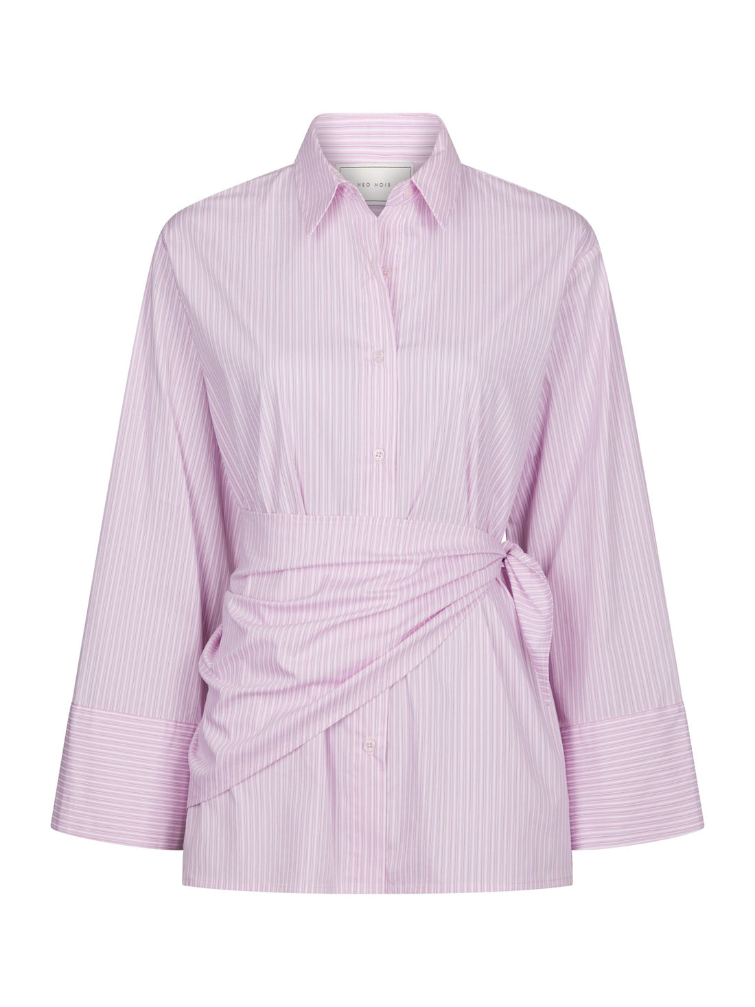 Dita Scarf Stripe Shirt - Light Pink