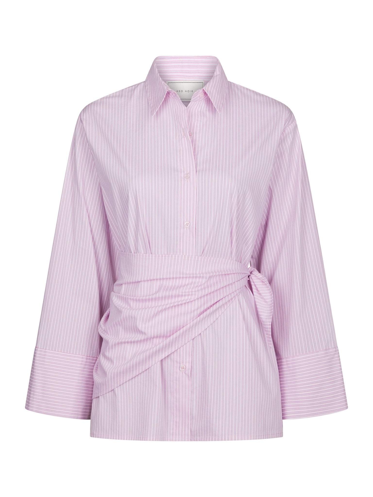 Dita Scarf Stripe Shirt - Light Pink