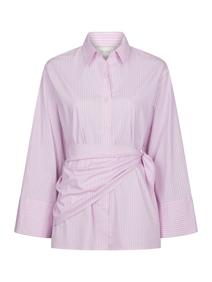 Dita Scarf Stripe Shirt - Light Pink