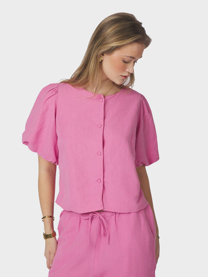 Moisa Linen Blouse - Pink