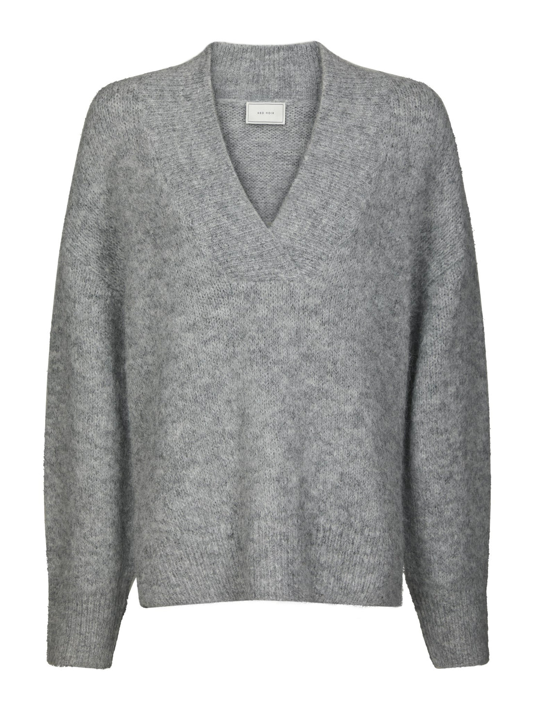 Melli Fluffy Knit Blouse - Grey Melange