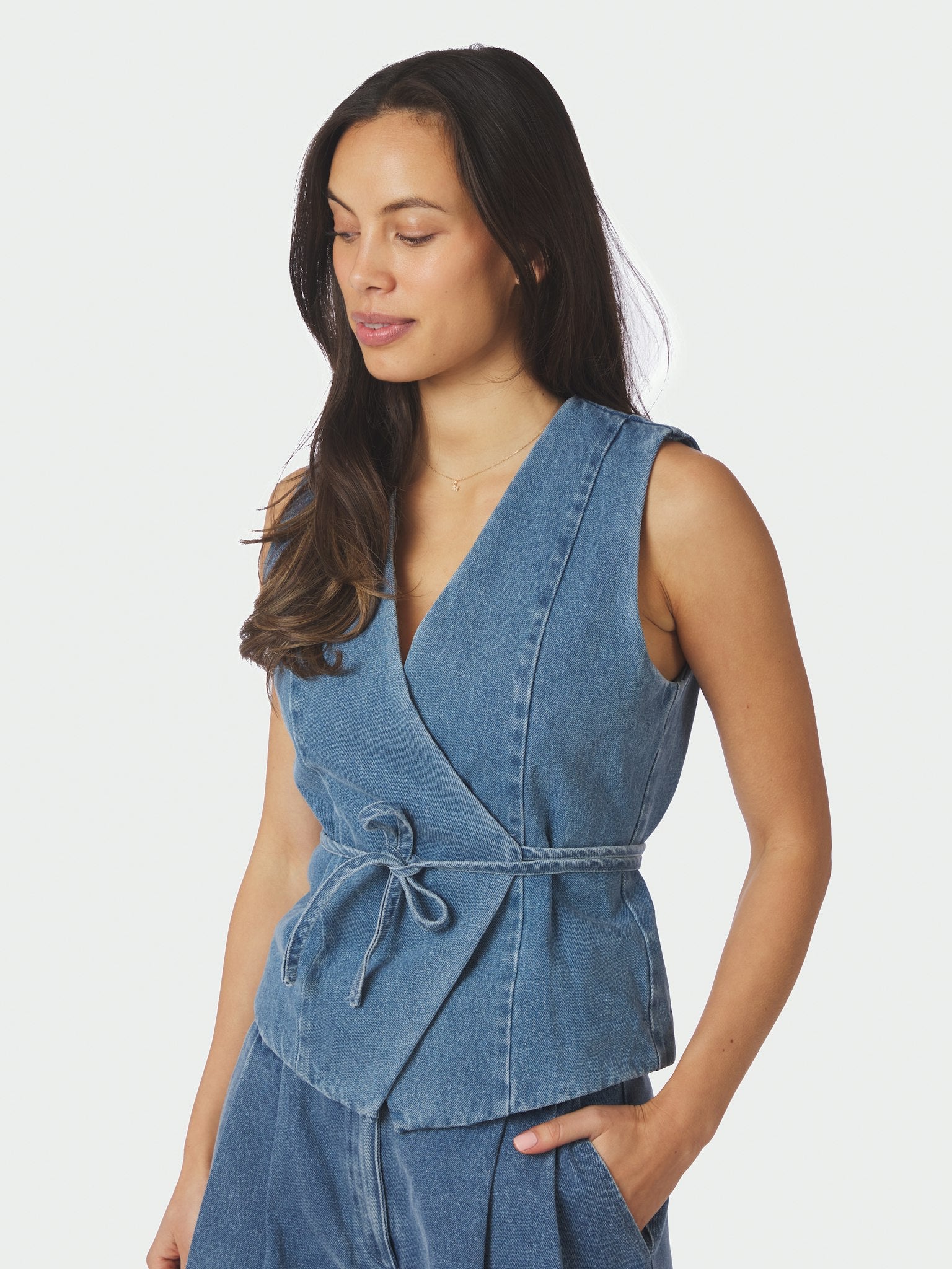 Samara Denim Waistcoat - Blue