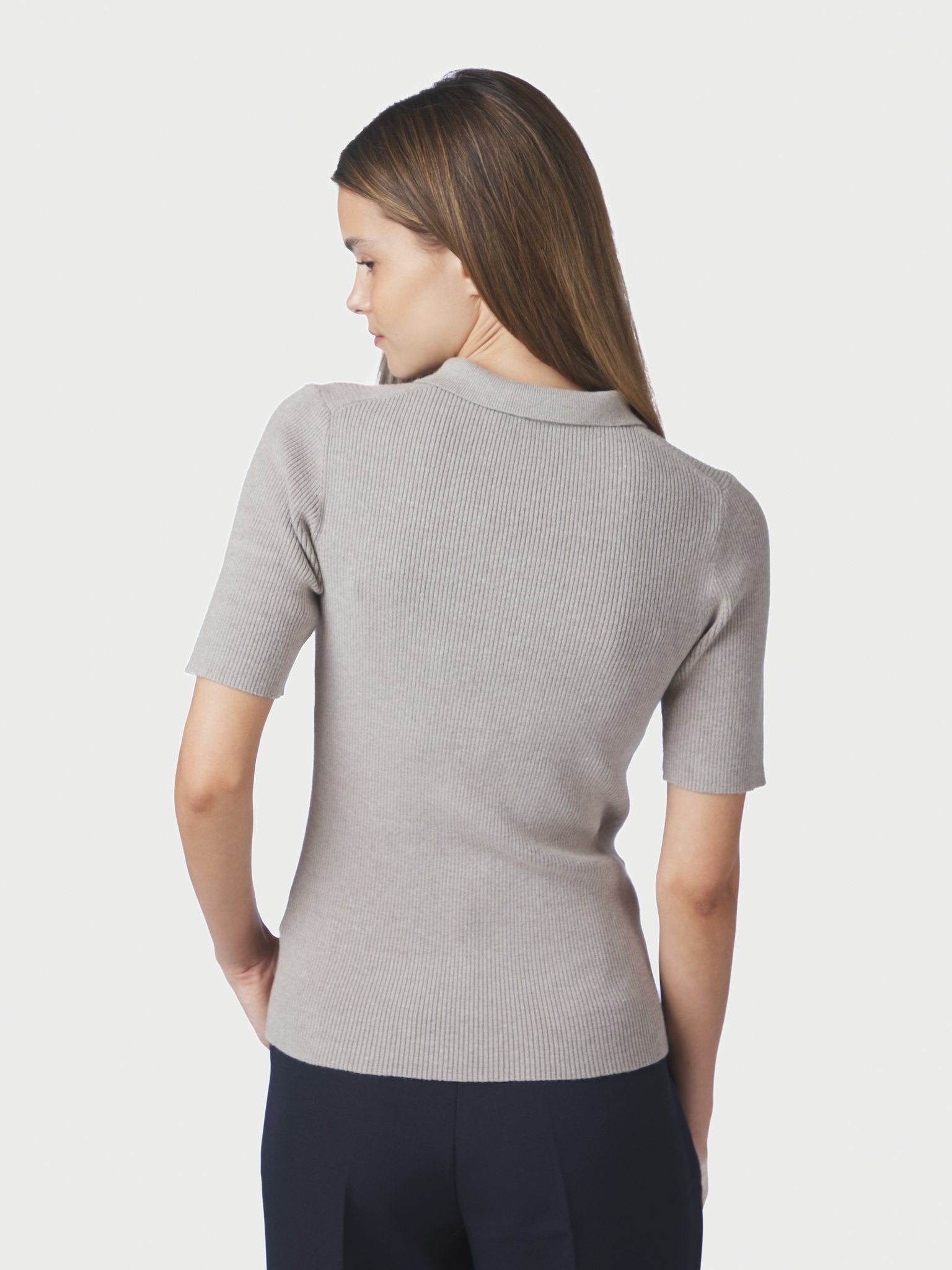 Manama Knit Blouse - Warm Grey