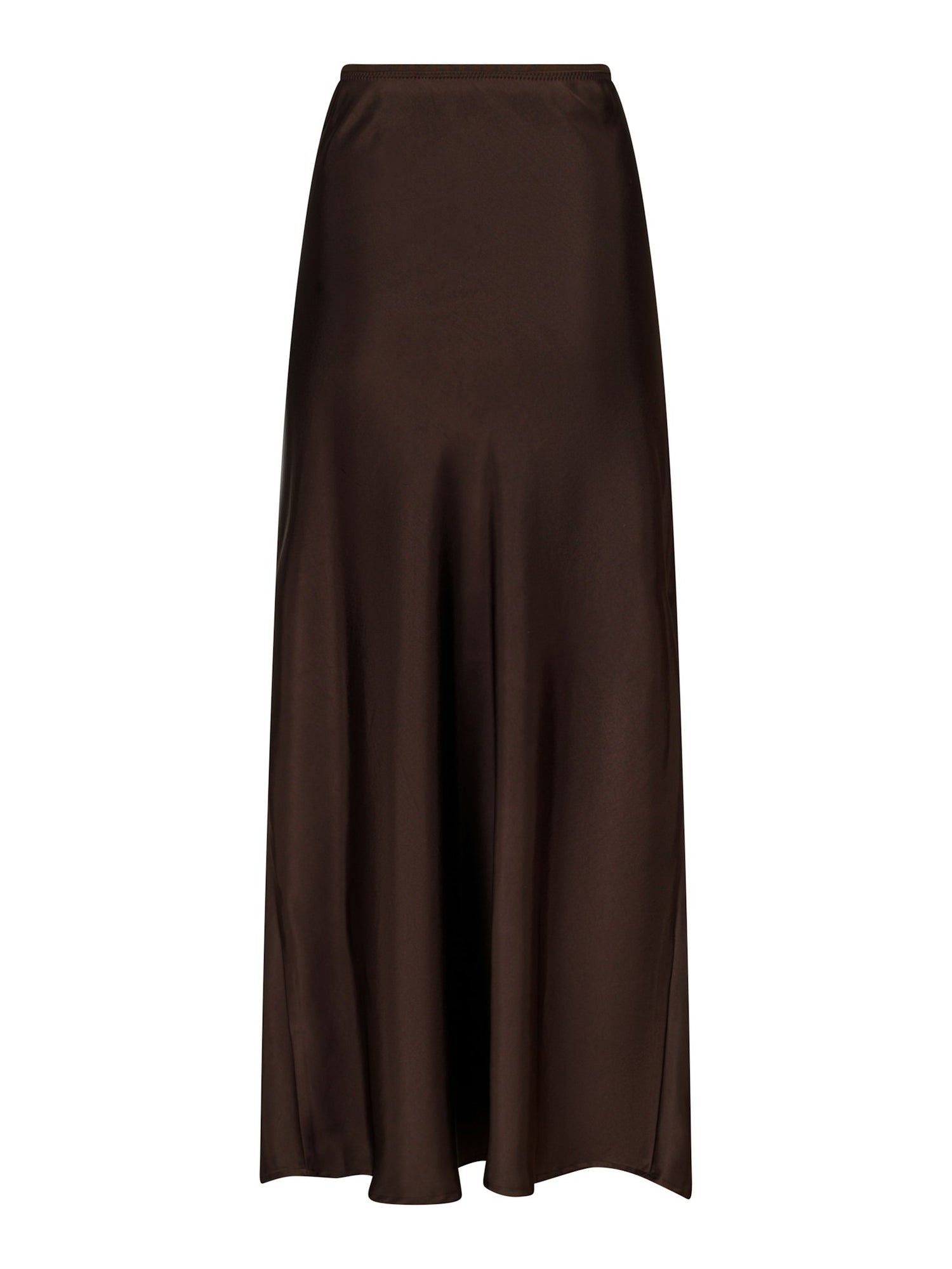 Vicky heavy sateen skirt - Dark Brown