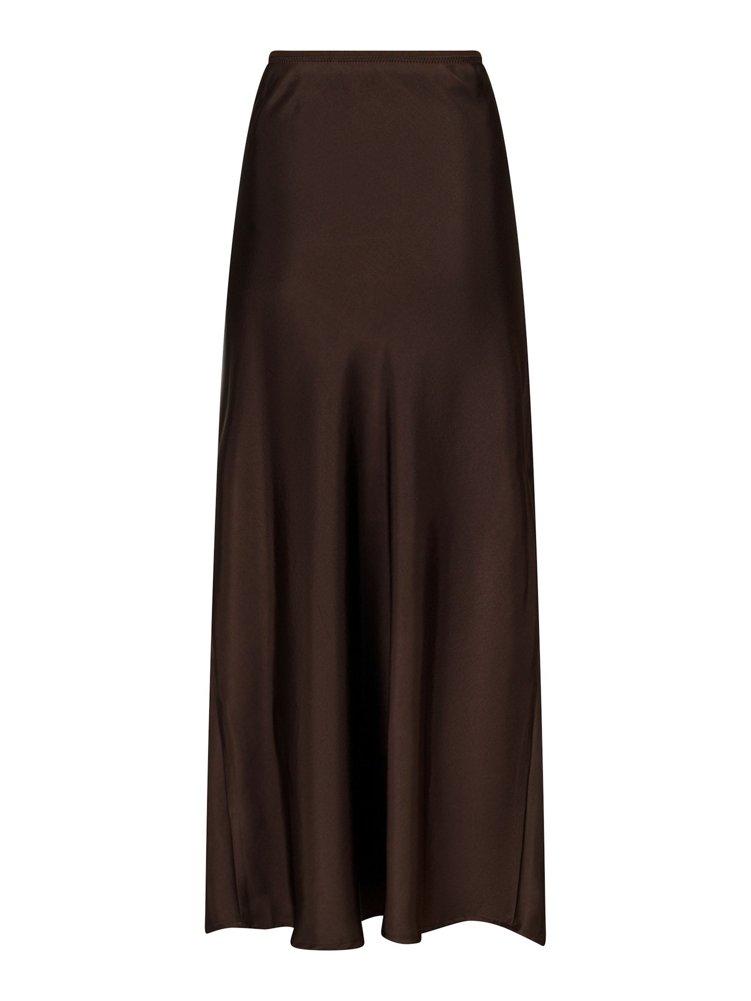 Vicky heavy sateen skirt - Dark Brown
