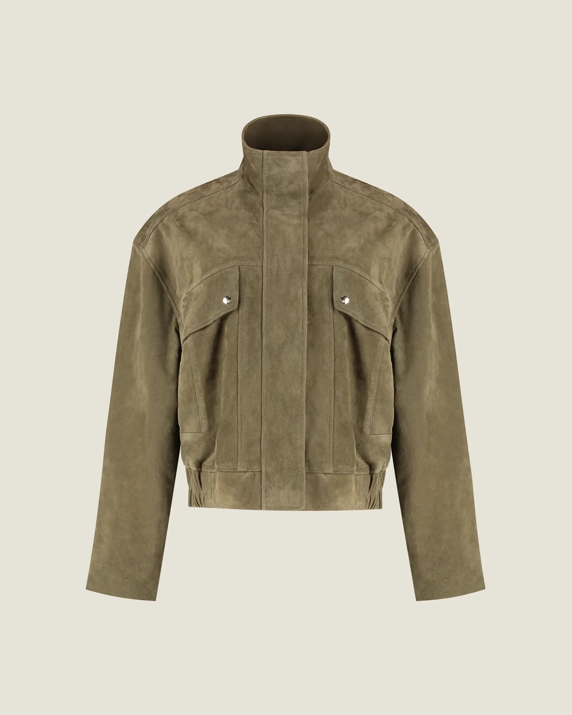 Beccy Suede Jacket - Khaki