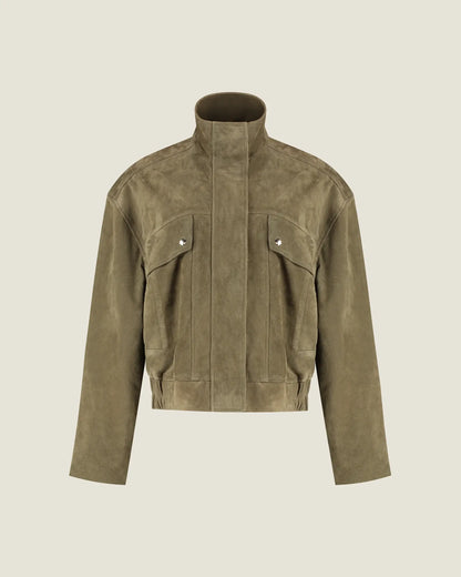 Beccy Suede Jacket - Khaki