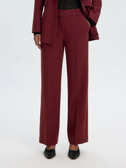 SLFRita MW Wide Pant Mel - Tawny Port Mel.