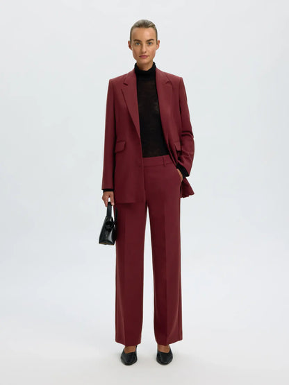 SLFRita MW Wide Pant Mel - Tawny Port Mel.
