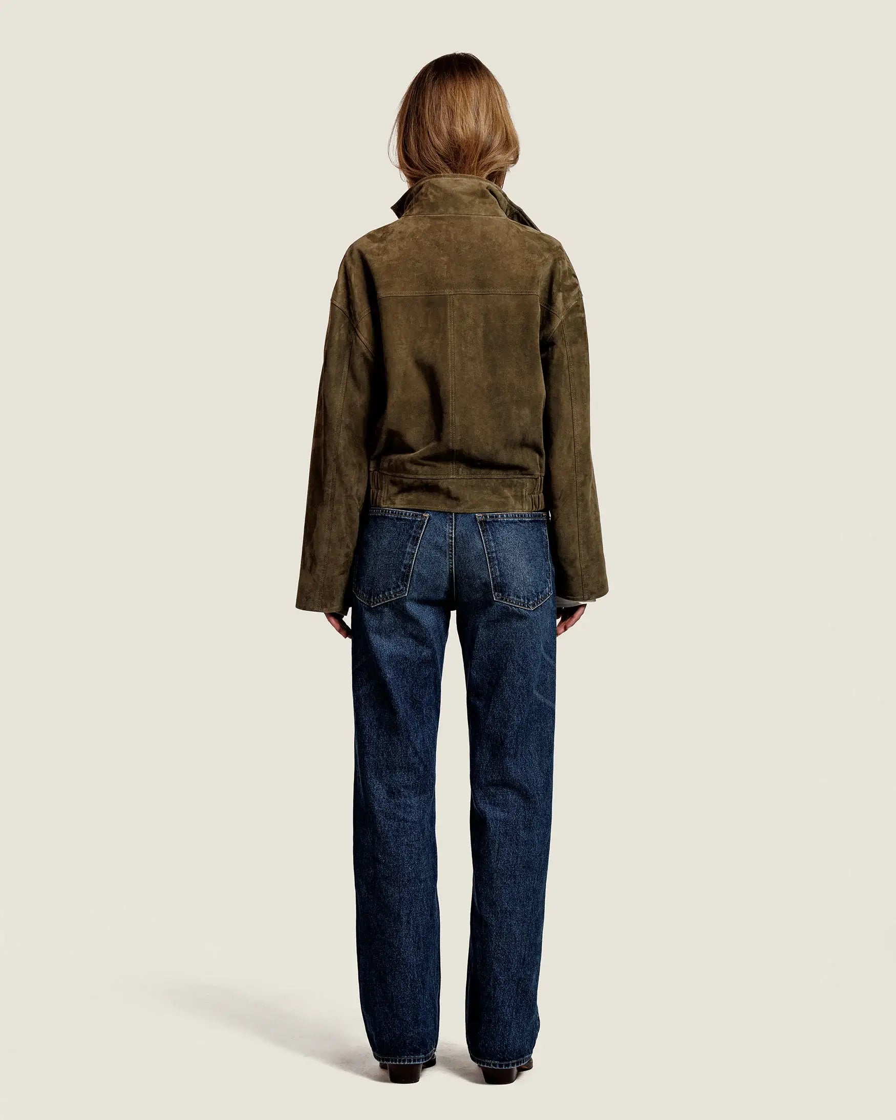 Beccy Suede Jacket - Khaki