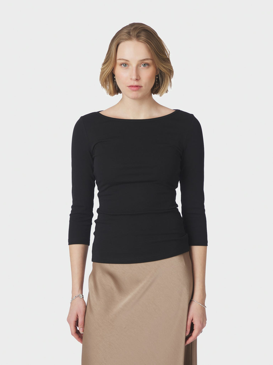 Thyra Jersey Bluse - Schwarz