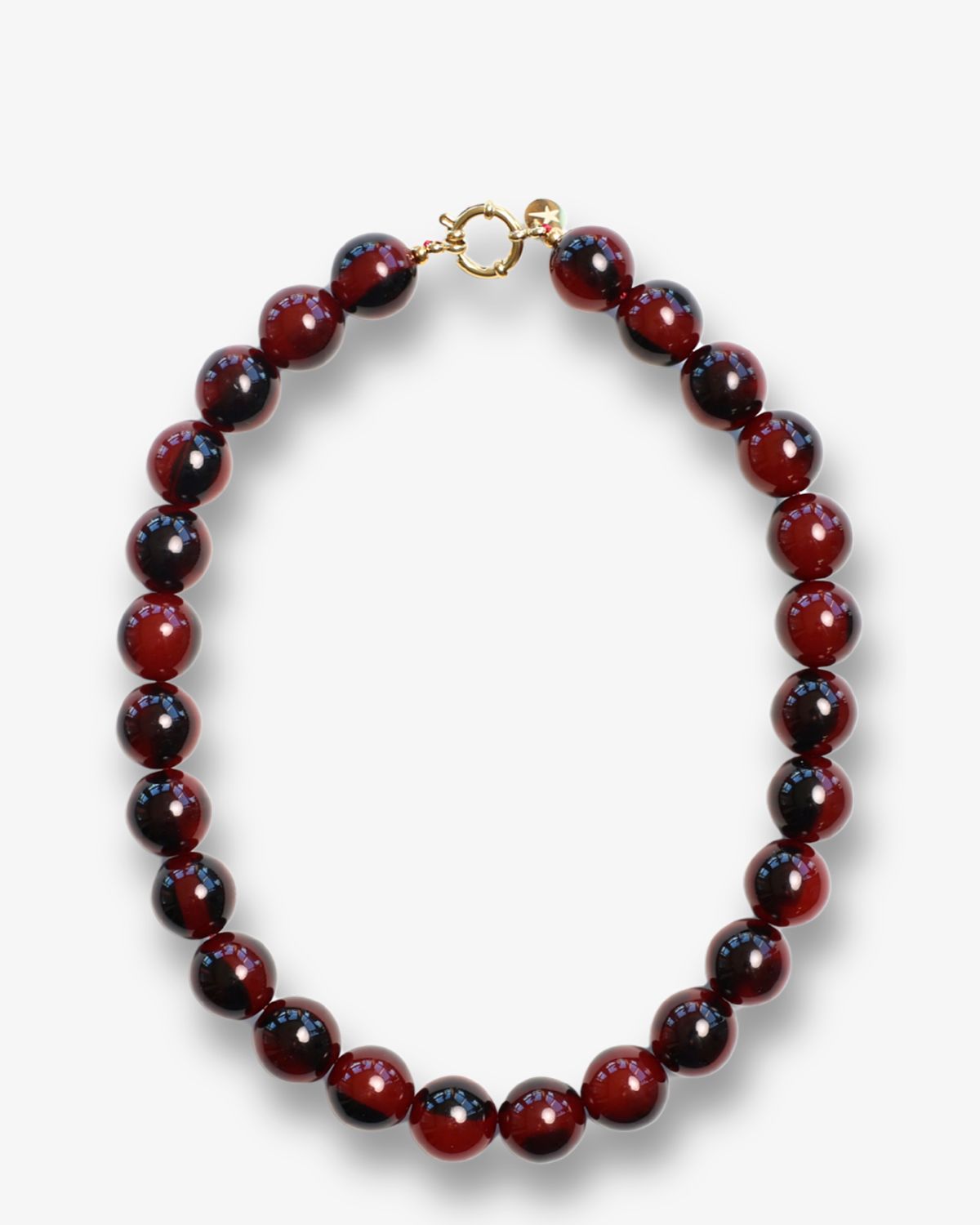 Wilma burgundy marble Necklace - Burgundy