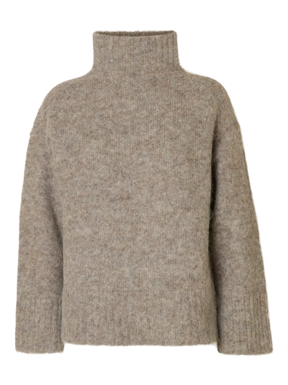 SLFGabriella LS Knit High Neck - Steel Gray Mel.