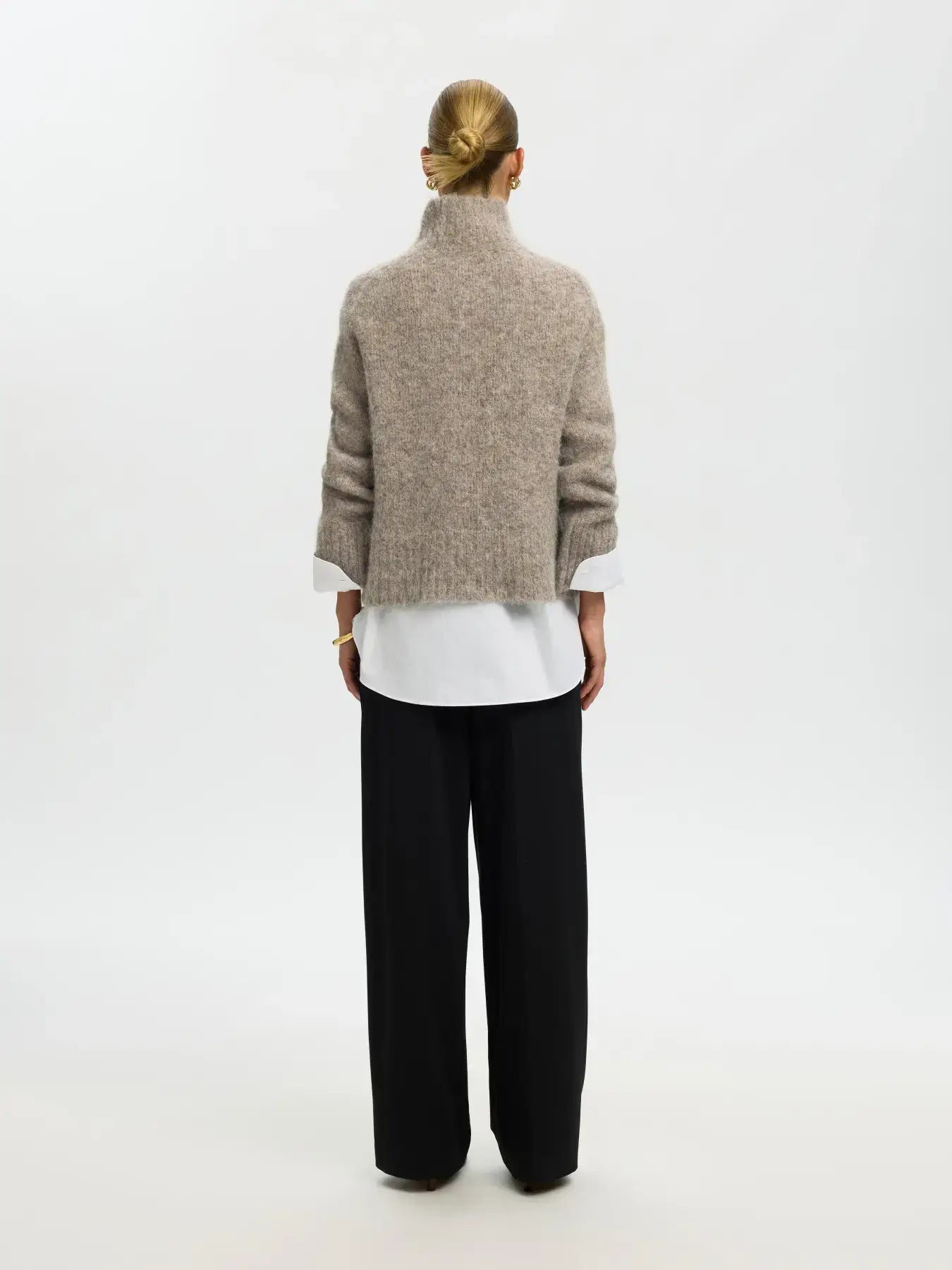 SLFGabriella LS Knit High Neck - Steel Gray Mel.