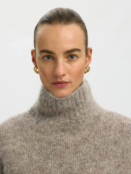 SLFGabriella LS Knit High Neck - Steel Gray Mel.