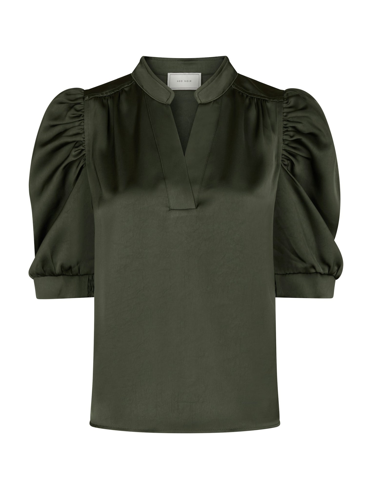 Roella Heavy Sateen Blouse - Deep Green