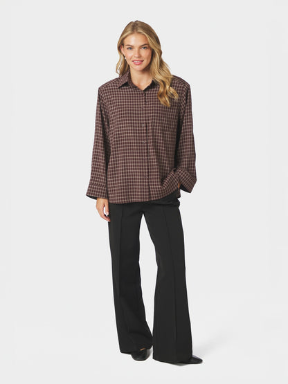 Anella Check Shirt - Chocolate Plum