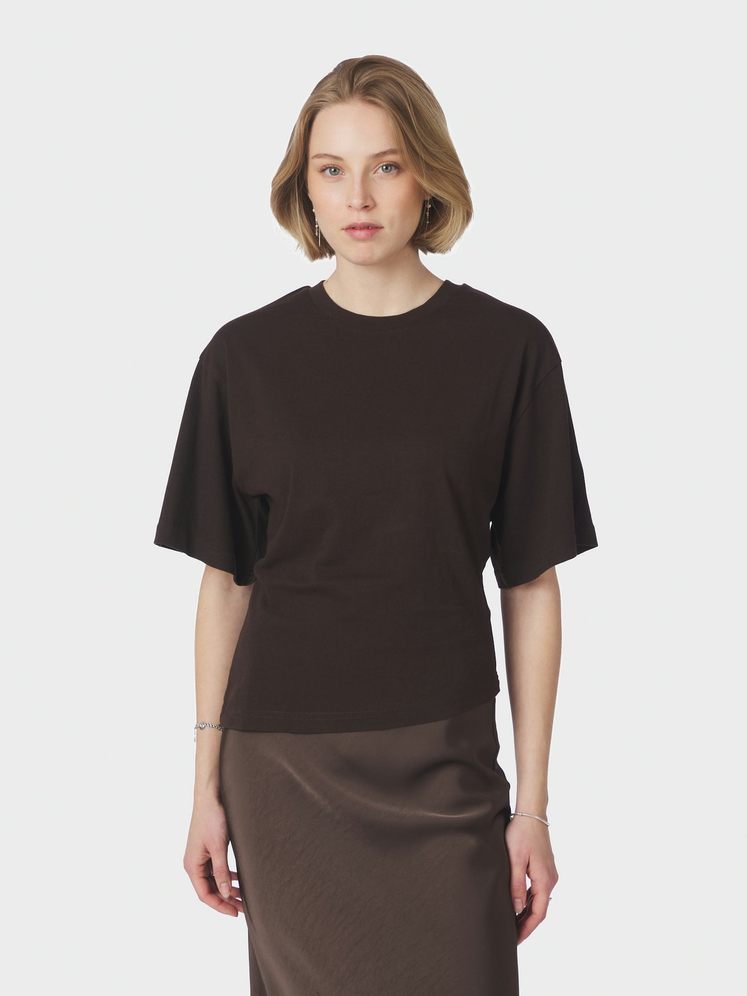 Alira Boxy Tee - Dark Brown