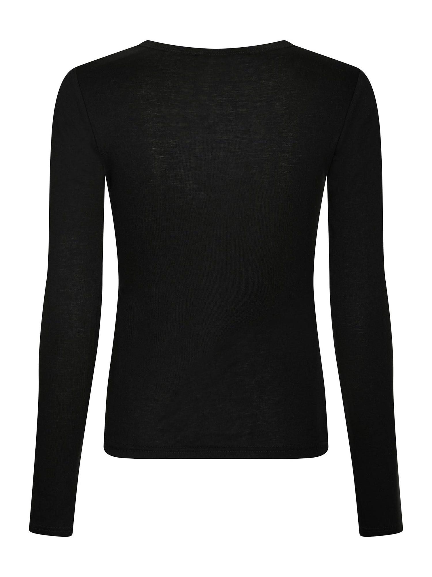 Nella Fine Rib Blouse - Black
