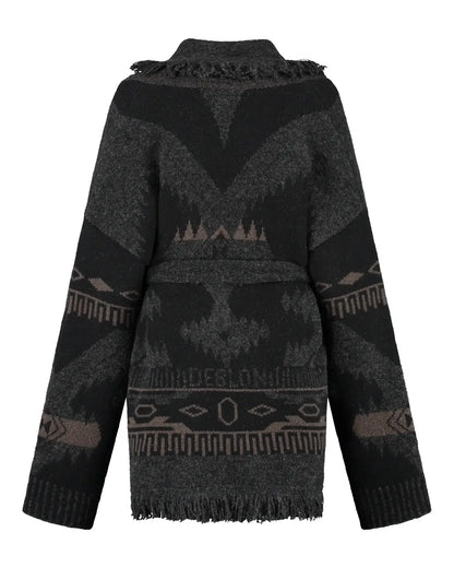 Ymke Cardigan - Dusk Brown/Black Sand