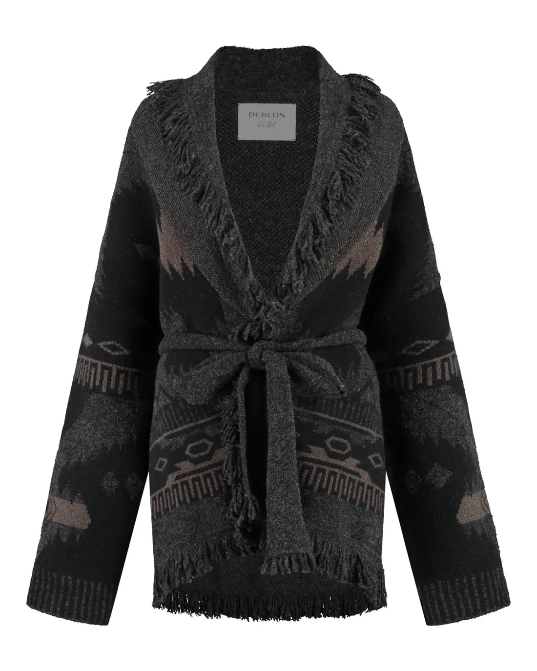 Ymke Cardigan - Dusk Brown/Black Sand
