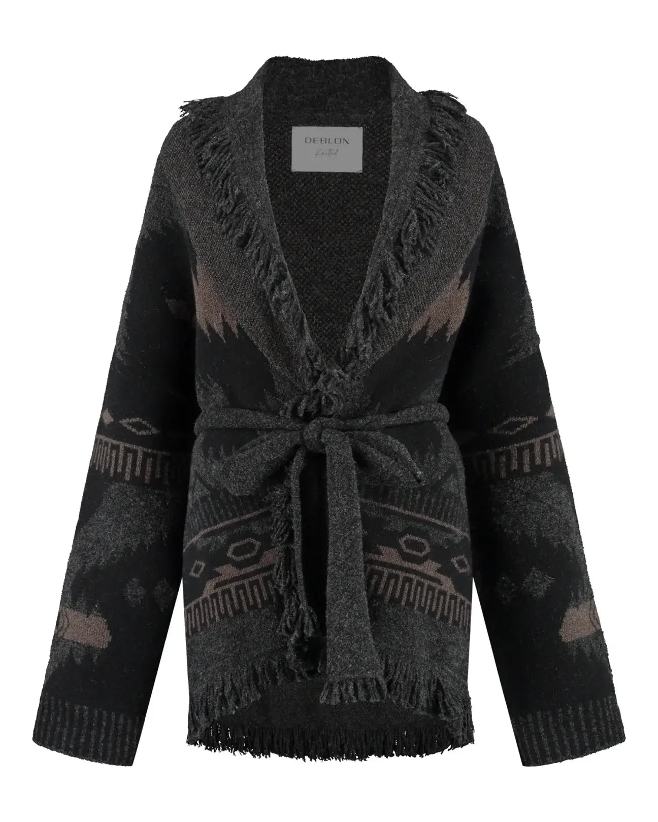 Ymke Cardigan - Dusk Brown/Black Sand