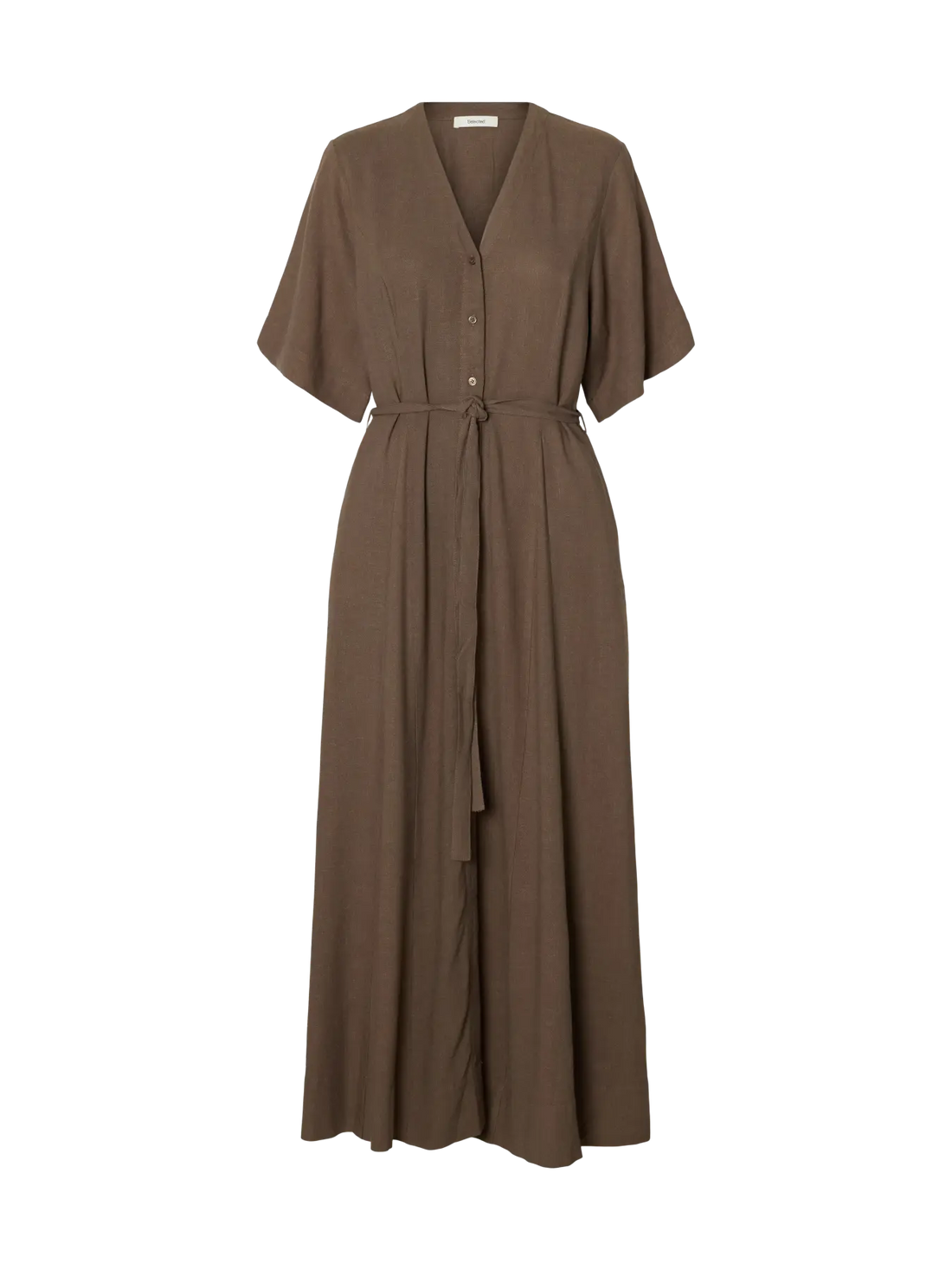 SLFviva Regular Linen Blend Dress - Chocolate Chip