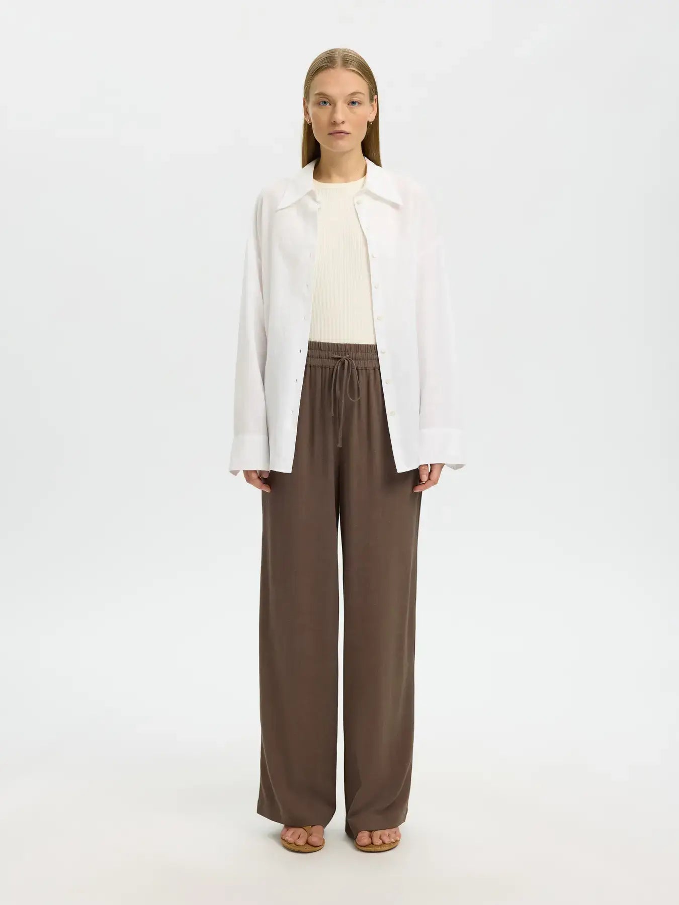 SLFviva - Gulia HW Long Sun Pant - Chocolate Chip