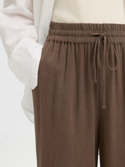 SLFviva - Gulia HW Long Sun Pant - Chocolate Chip