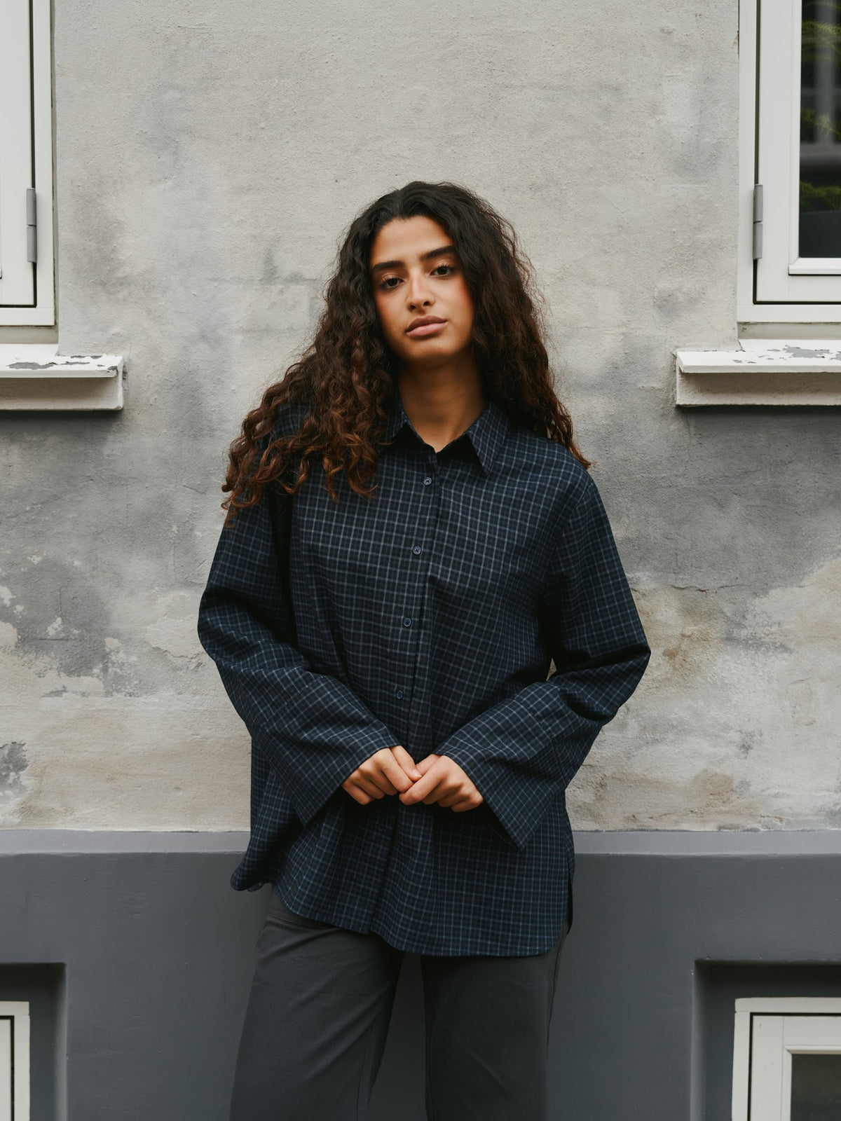 Dita Check Shirt - Dark Blue