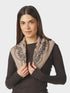 Adelina Paisley Knit Scarf - Beige Melange