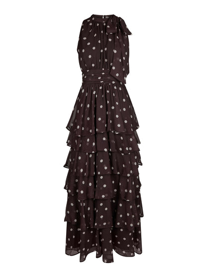 Marli Big Dot Dress - Brown