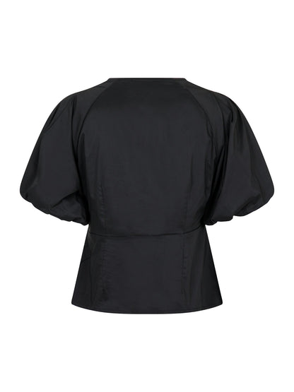 Irina Poplin Blouse - Black