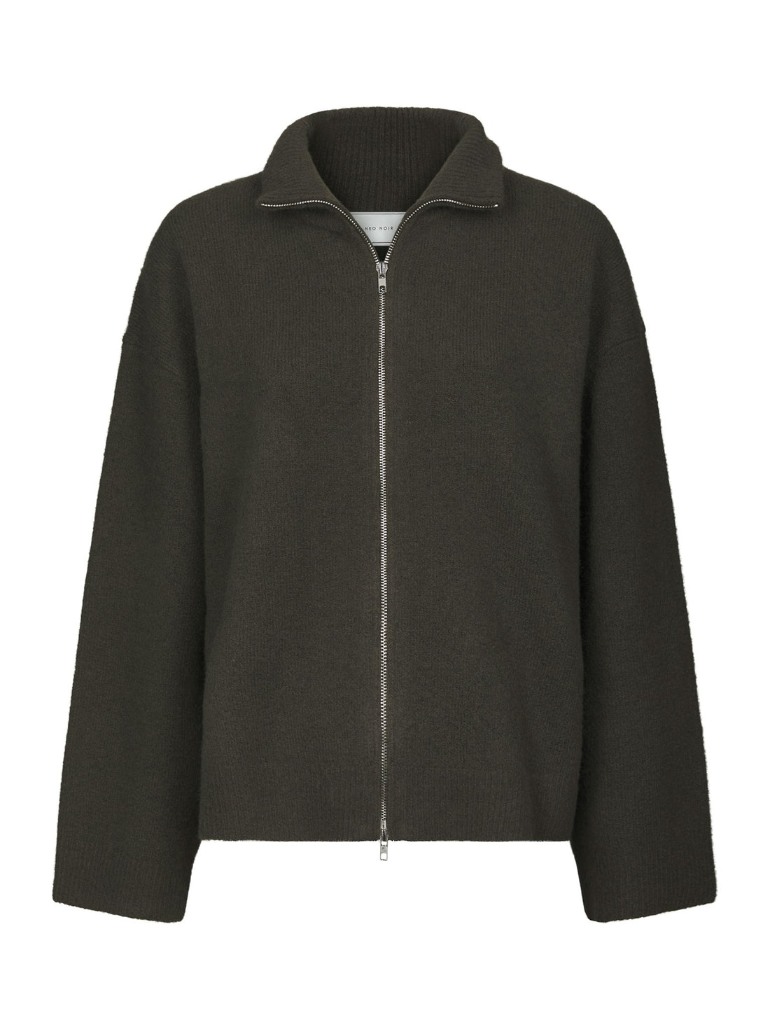 Asley Zip Knit Cardigan - Moss Green