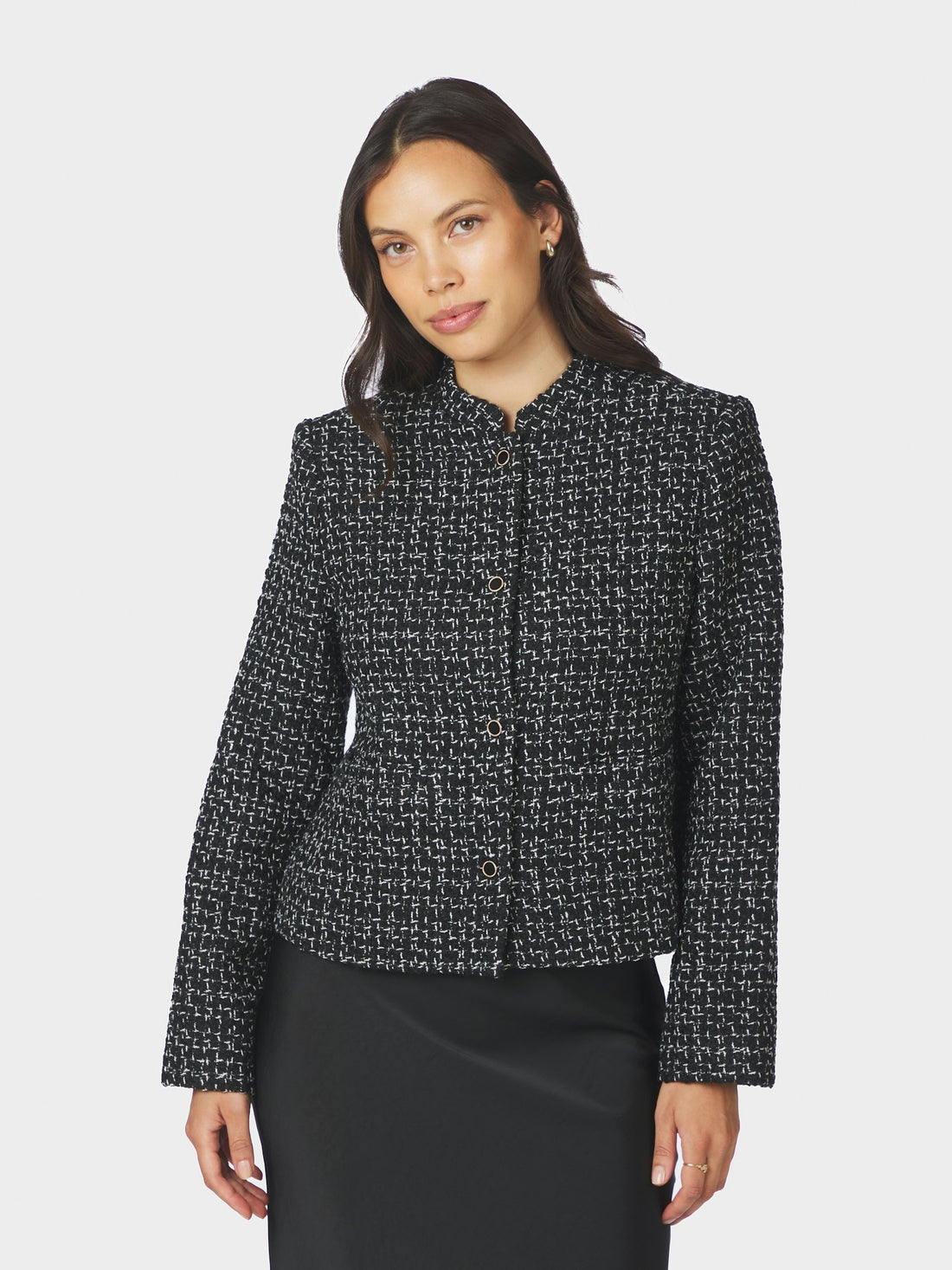 Denisa Boucle Jacket - Black