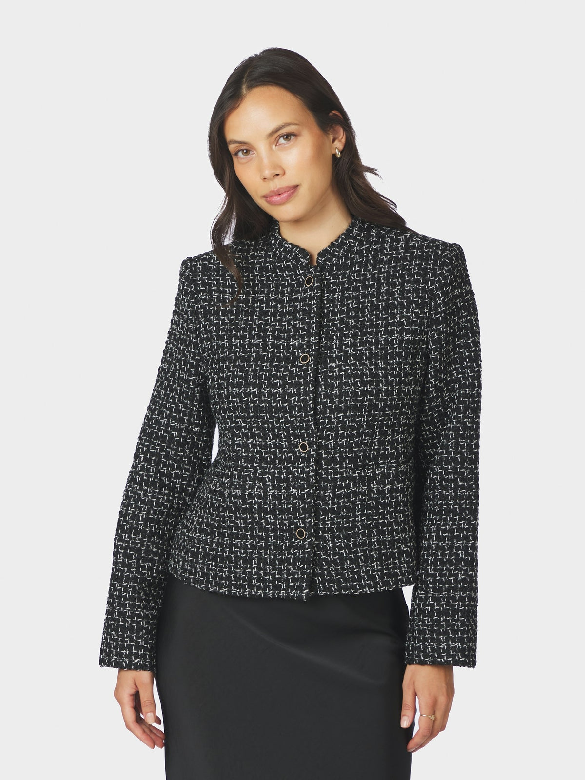 Denisa Boucle Jacket - Black