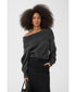 GZalpha Off Shoulder Pullover - Charcoal Melange