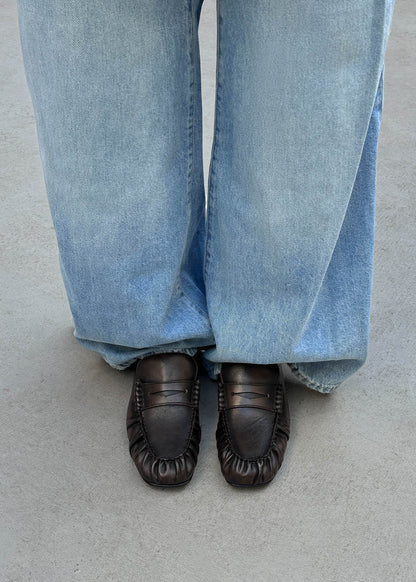 Aven Leather Loafers - Vintage Effect Brown