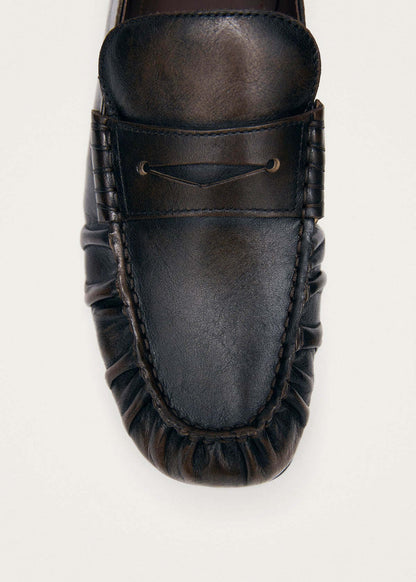 Aven Leather Loafers - Vintage Effect Brown