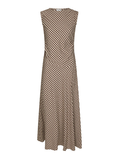 Saxton Check Dress - Brown