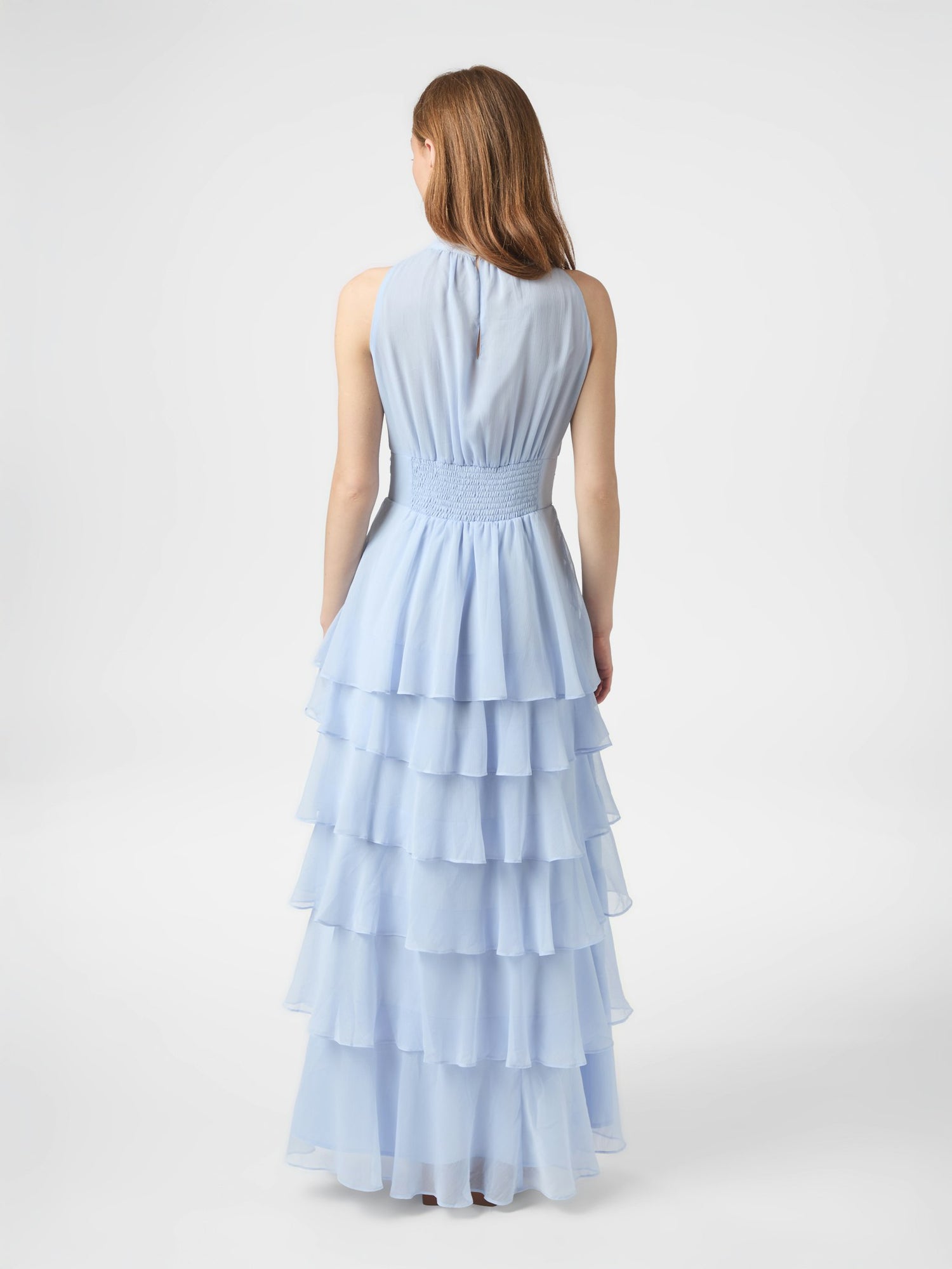 Marli Solid Chiffon Dress - Light Blue